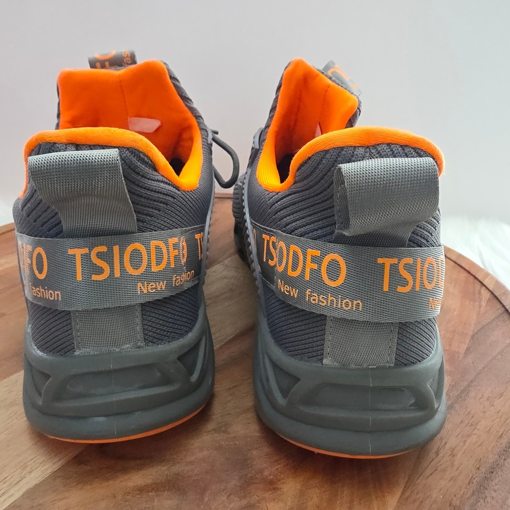 TSIODFO Mens Grey Orange Blade Running Sneakers Athletic Shoes Sz 45‎ US 11-11.5 - Picture 4 of 12